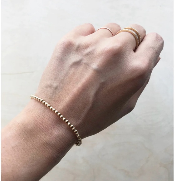 (2) Small Bead Stretch Bracelet - 3mm Bead - Picture 8 of 11